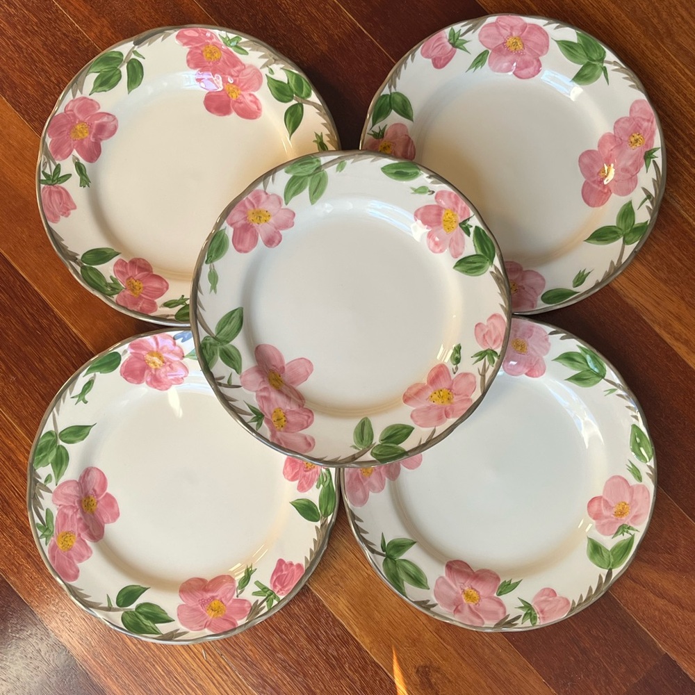 Set of 5 Franciscan Desert Rose Dinner Plates 10 1/4 inches